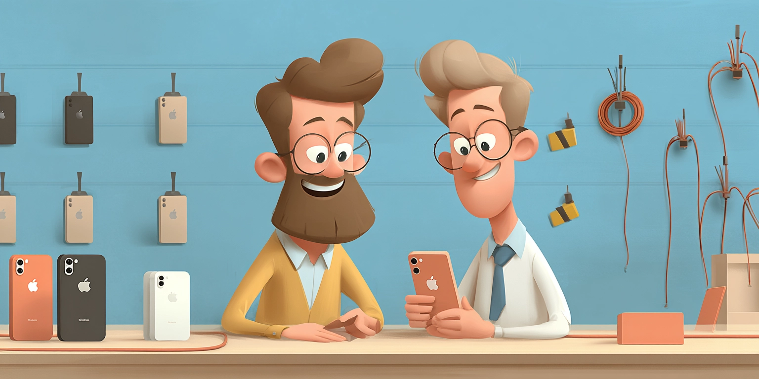 Покупатели выбирают телефон