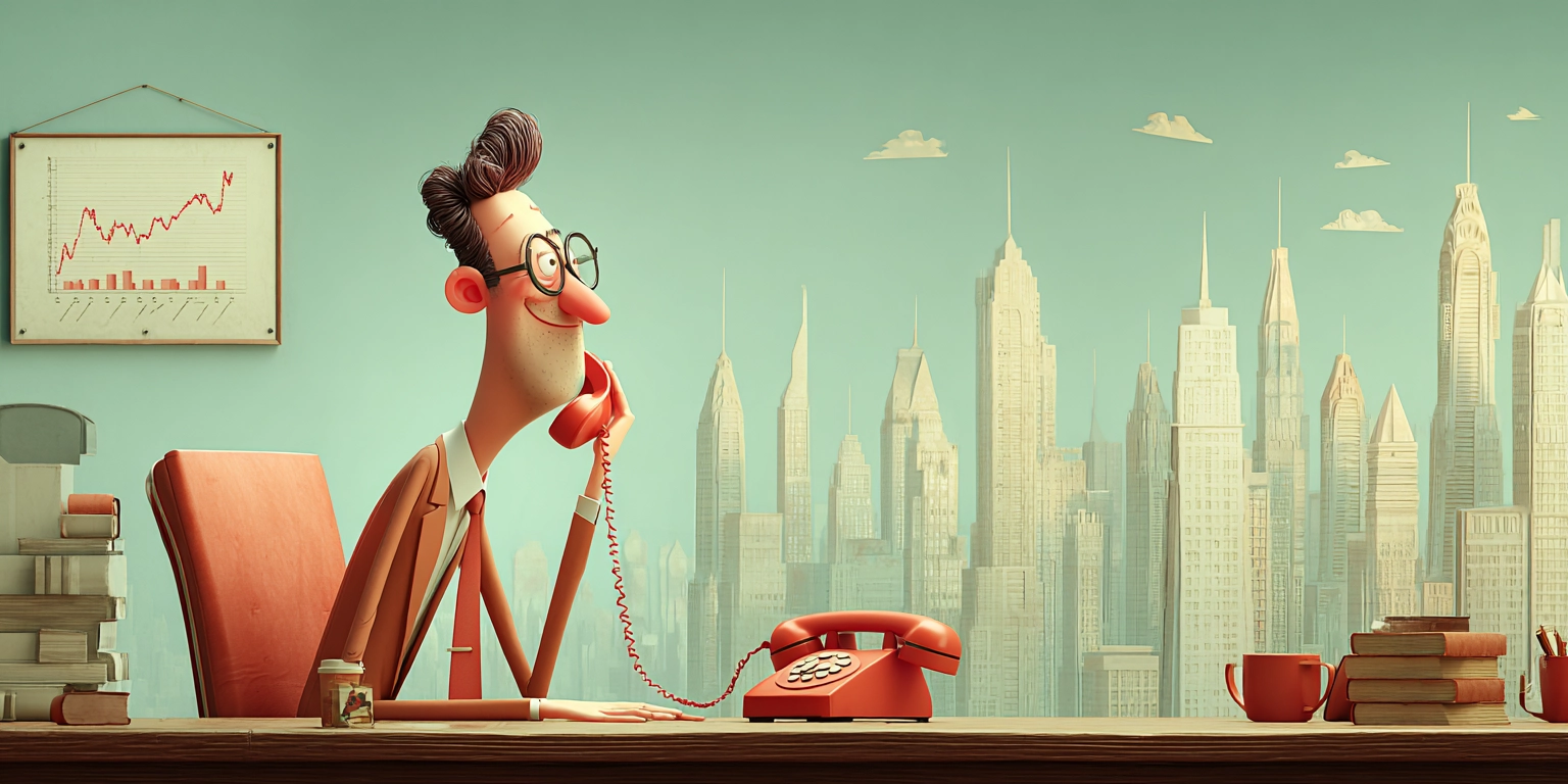 Аналитик разговаривает по телефону