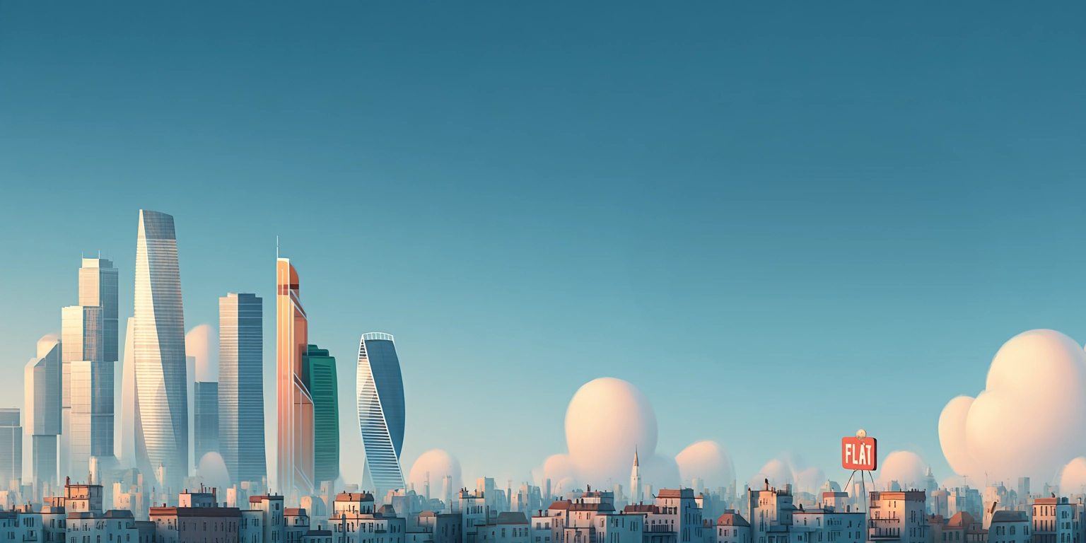 Москва с надписью Flat