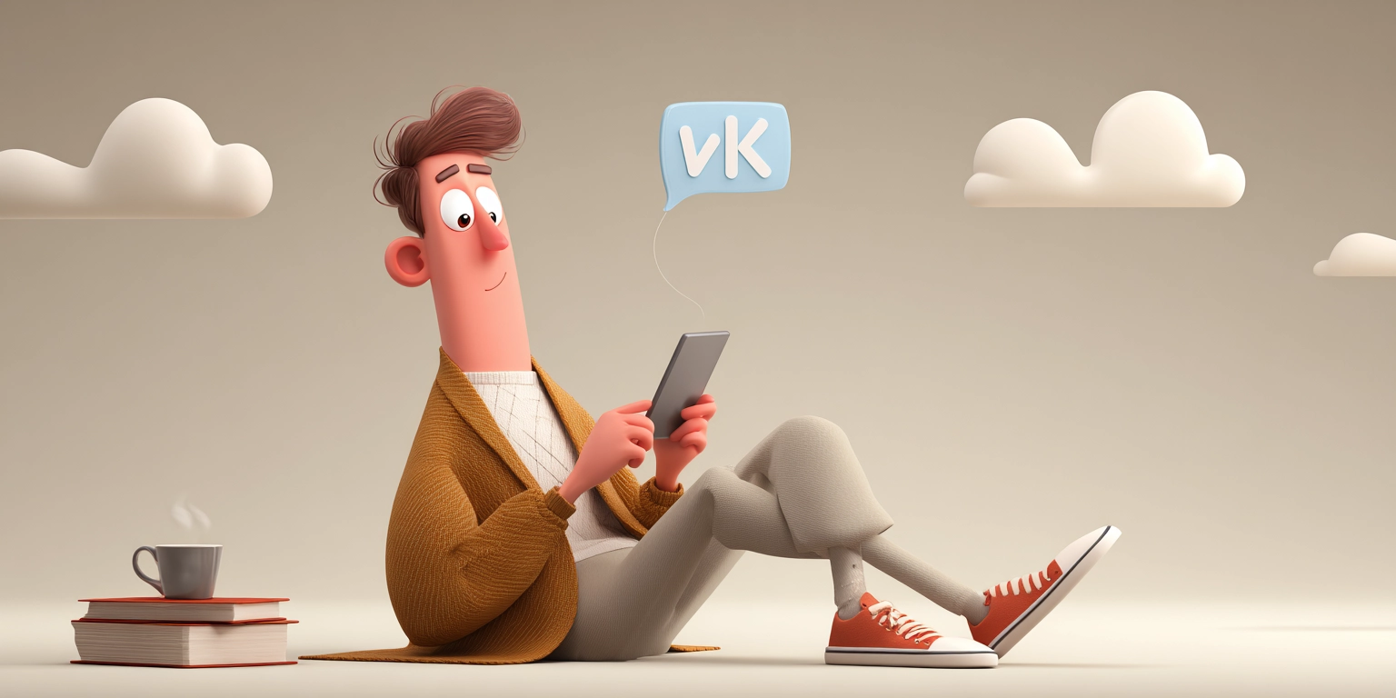 Пользователь ВКонтакте просматривает ленту новостей