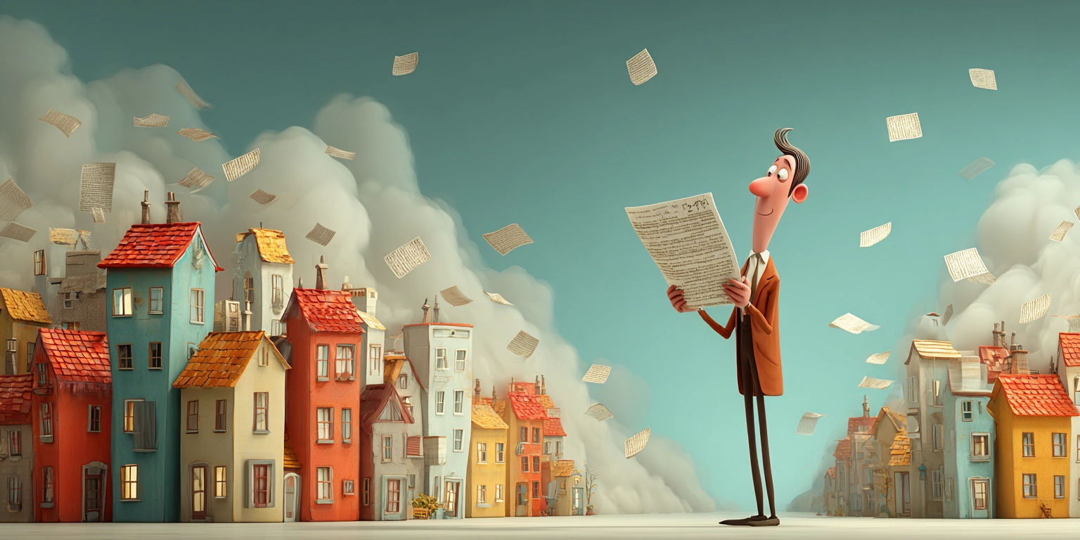 Агент по недвижимости читает объявление