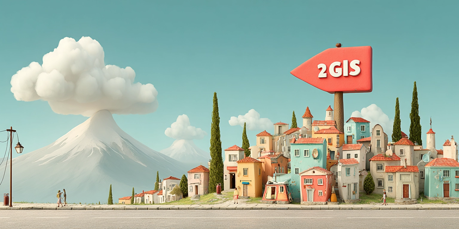 Указатель с логотипом 2GIS