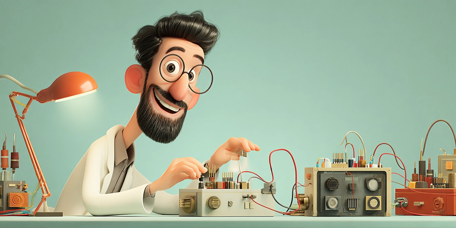 Профессионал собирает электронные компоненты