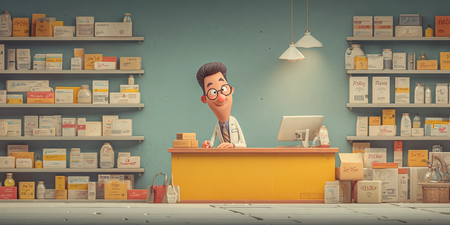 Фармацевт за аптечным прилавком