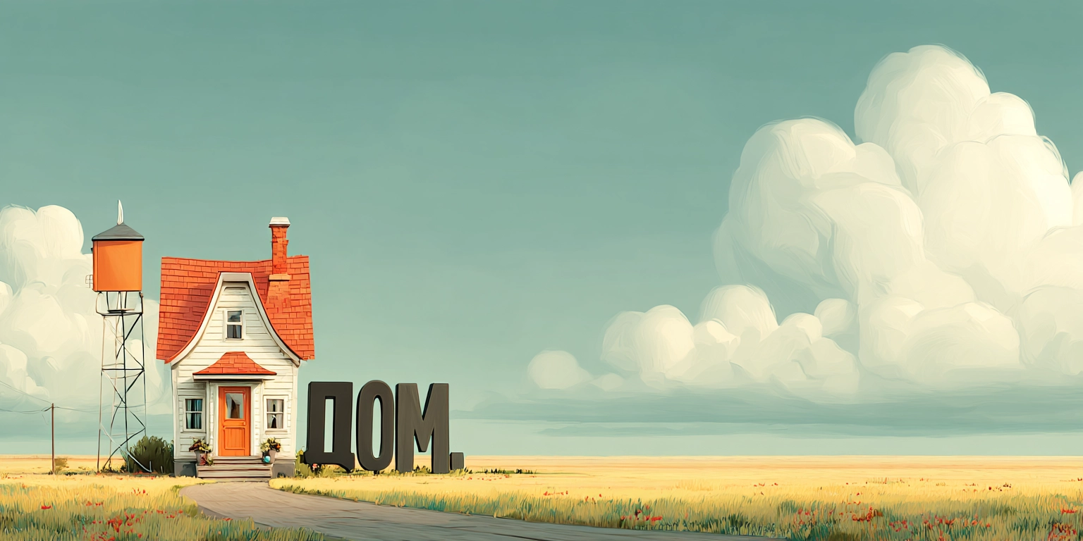 Дом с надписью Дом.рф