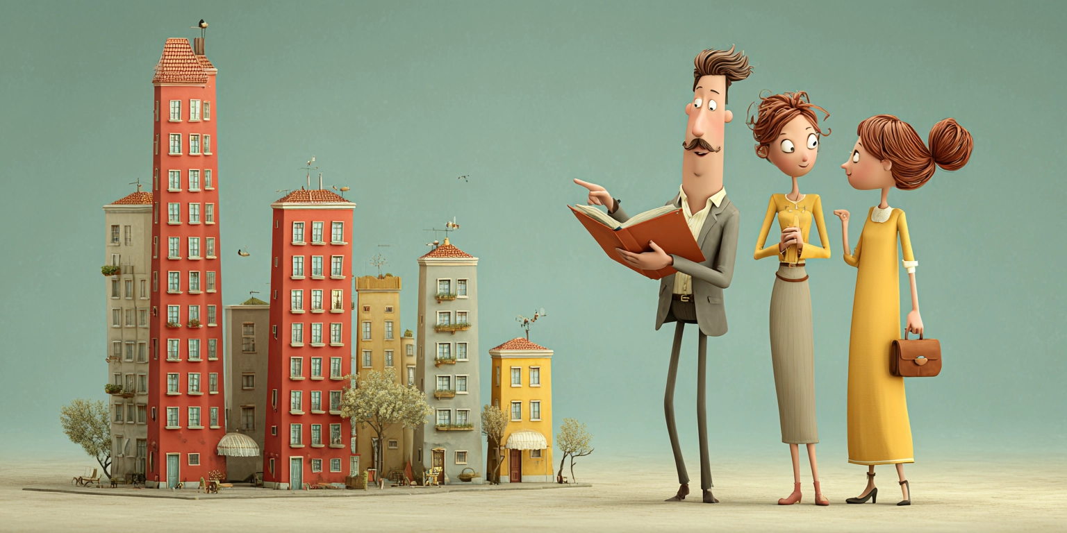 Агент по недвижимости проводит экскурсию по новым квартирам